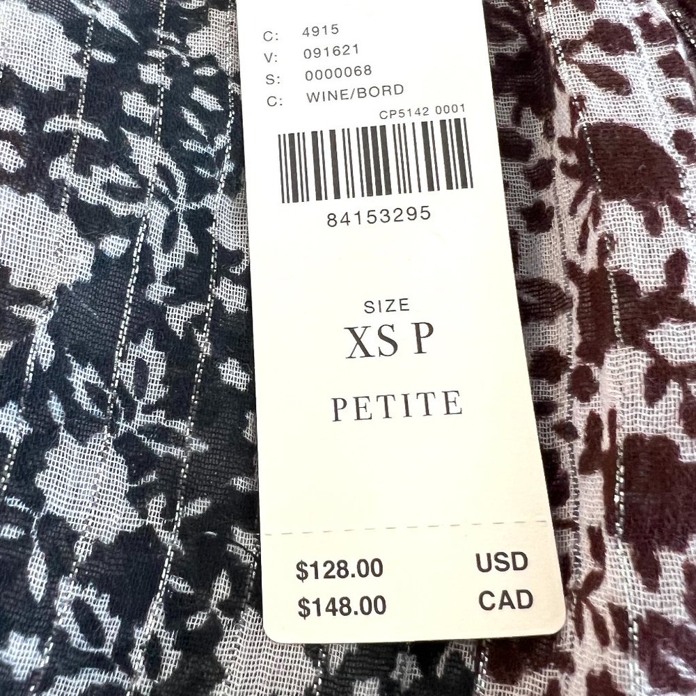 Anthropologie Shirred A-Line Tiered Dress in WIne NWT - Picture 6 of 10